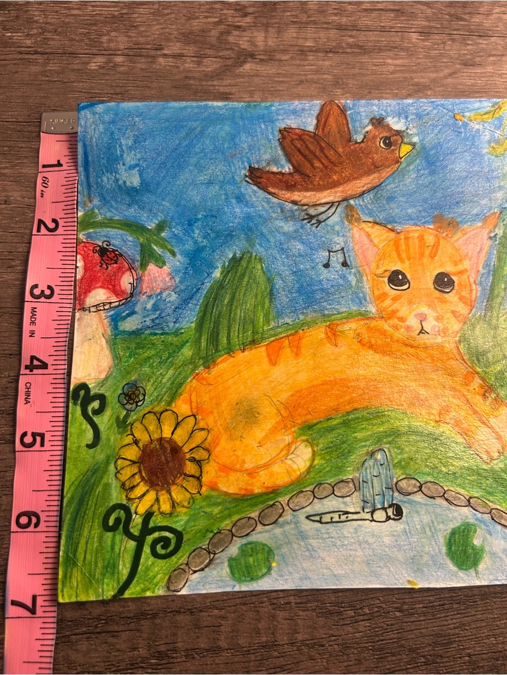 Handmade whimsical cat surrounded by forest life! - Picture 3 of 6